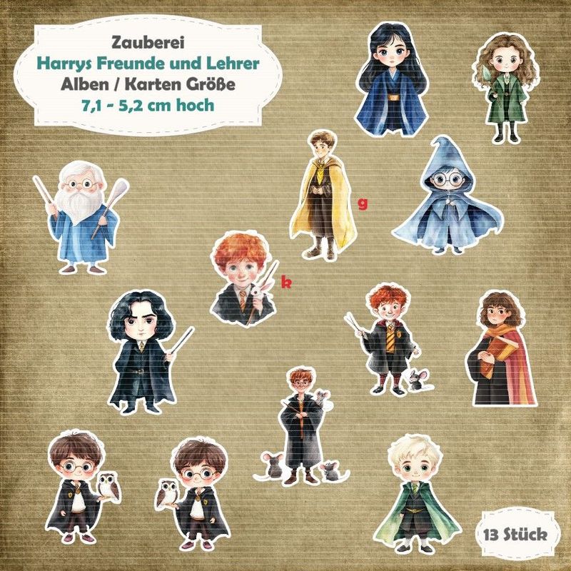 Harrys Freunde und Lehrer - Alben / Karte Größe - 13 Teile - Die Cuts Harrys Freunde und Lehrer - Alben / Karte Größe - 13 Teile - Die Cuts