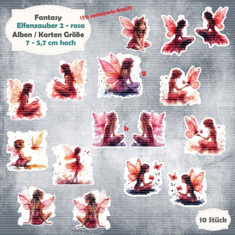 Elfenzauber 2 - rosa - Alben / Karte Größe - 16 Teile - Die Cuts Elfenzauber 2 - rosa - Alben / Karte Größe - 16 Teile - Die Cuts