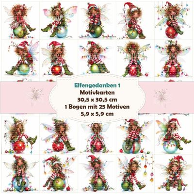 Elfengedanken 1 - Motivkarten - 5,9 x 5,9 cm - 25 Motive - 1 Bogen Elfengedanken 1 - Motivkarten - 5,9 x 5,9 cm - 25 Motive - 1 Bogen