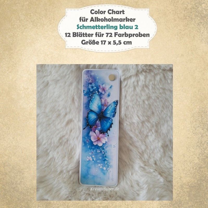 Schmetterling blau 2 - Color Chart für Alkoholmarker - mit 72 Farbfelder Schmetterling blau 2 - Color Chart für Alkoholmarker - mit 72 Farbfelder
