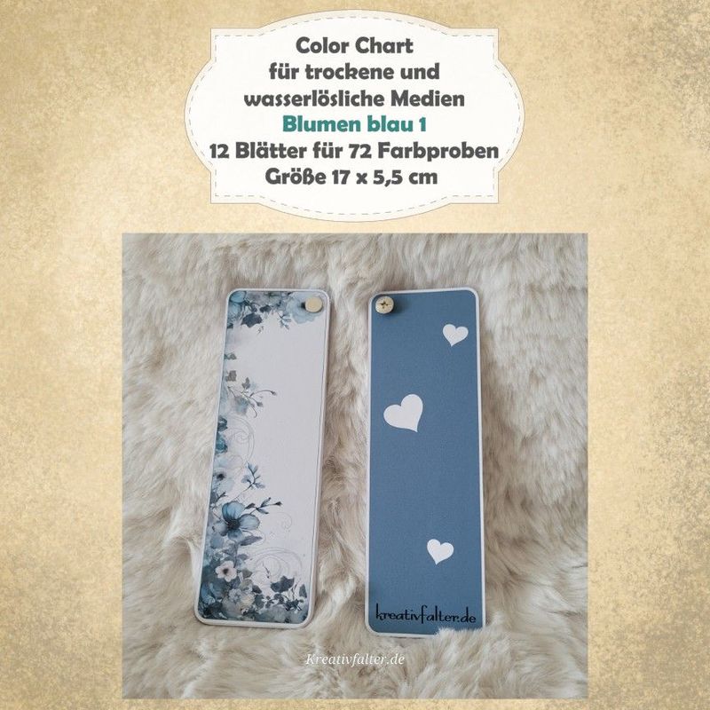 Blumen blau 1 - Color Chart für trockene und wasserlösliche Medien - mit 72 Farbfelder Blumen blau 1 - Color Chart für trockene und wasserlösliche Medien - mit 72 Farbfelder