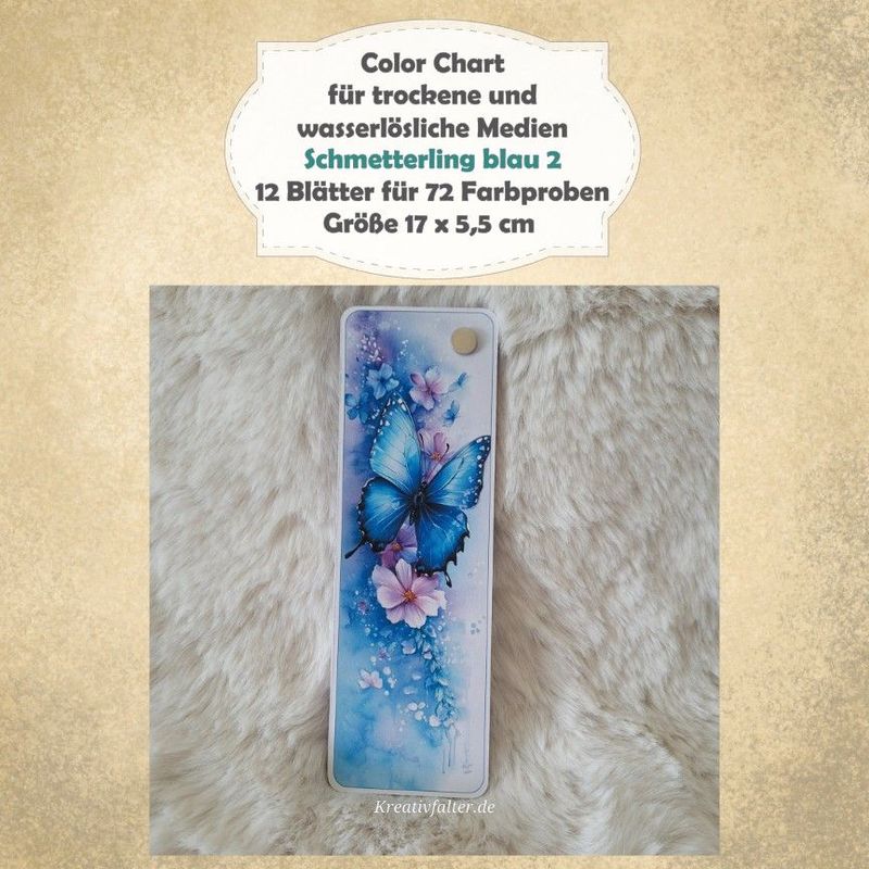 Schmetterling blau 2 - Color Chart für trockene und wasserlösliche Medien - mit 72 Farbfelder Schmetterling blau 2 - Color Chart für trockene und wasserlösliche Medien - mit 72 Farbfelder