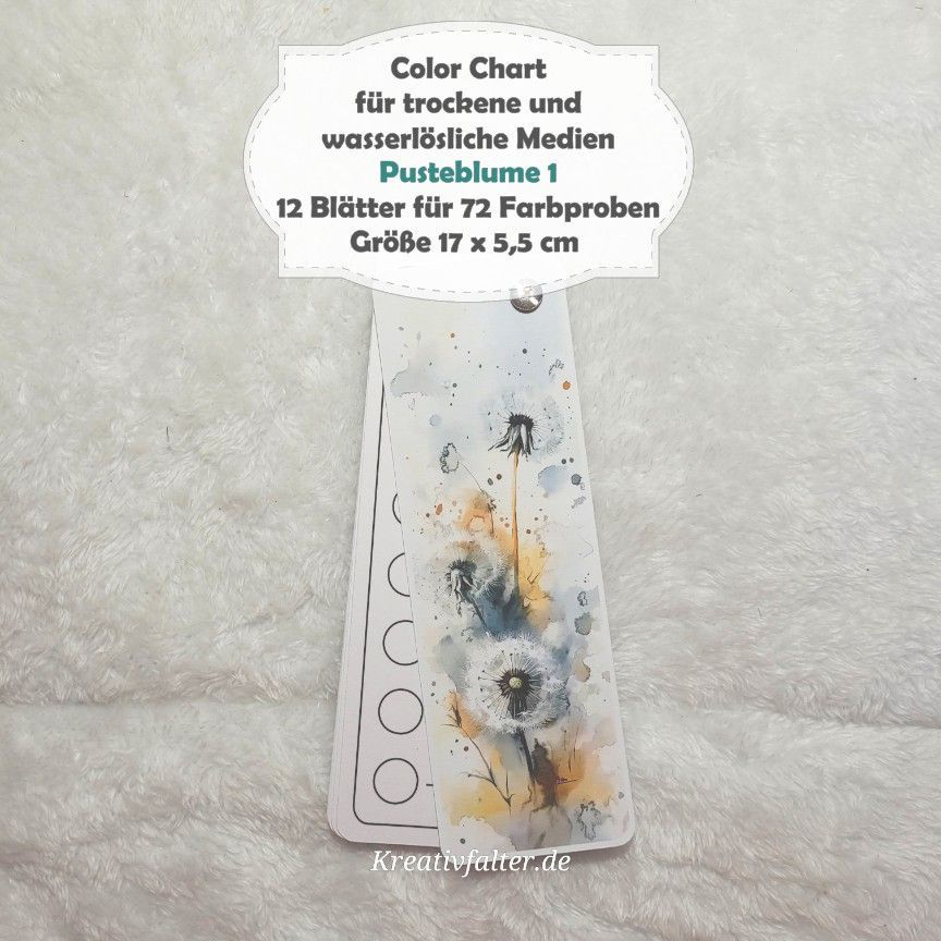 Pusteblume 1 - Color Chart für trockene und wasserlösliche Medien - mit 72 Farbfelder