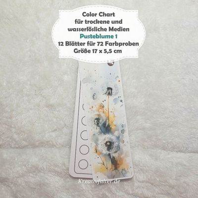 Pusteblume 1 - Color Chart für trockene und wasserlösliche Medien - mit 72 Farbfelder