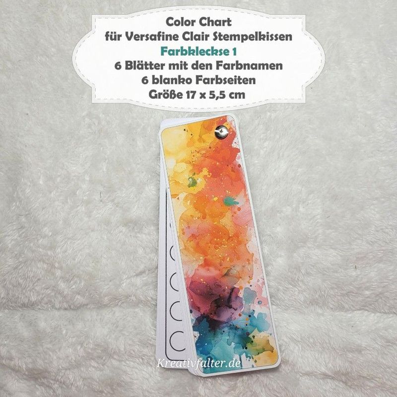 Fabkleckse 1 - Color Chart für Versafine Clair Stempelkissen - mit 72 Farbfelder Fabkleckse 1 - Color Chart für Versafine Clair Stempelkissen - mit 72 Farbfelder