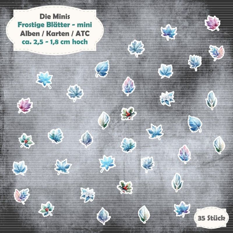 Frostige Blätter - Die Minis - 35 Stanzteile - Die Cut Frostige Blätter - Die Minis - 35 Stanzteile - Die Cut