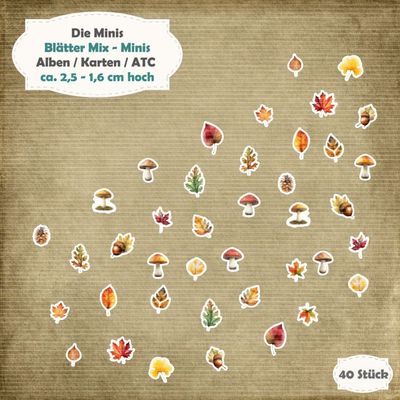 Blätter Mix - Die Minis - 40 Stanzteile - Die Cut