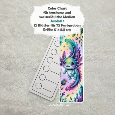 Axolotl 1 - Color Chart für trockene und wasserlösliche Medien - mit 72 Farbfelder Axolotl 1 - Color Chart für trockene und wasserlösliche Medien - mit 72 Farbfelder