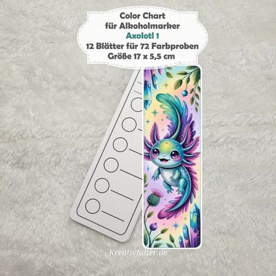 Axolotl 1 - Color Chart für Alkoholmarker - mit 72 Farbfelder