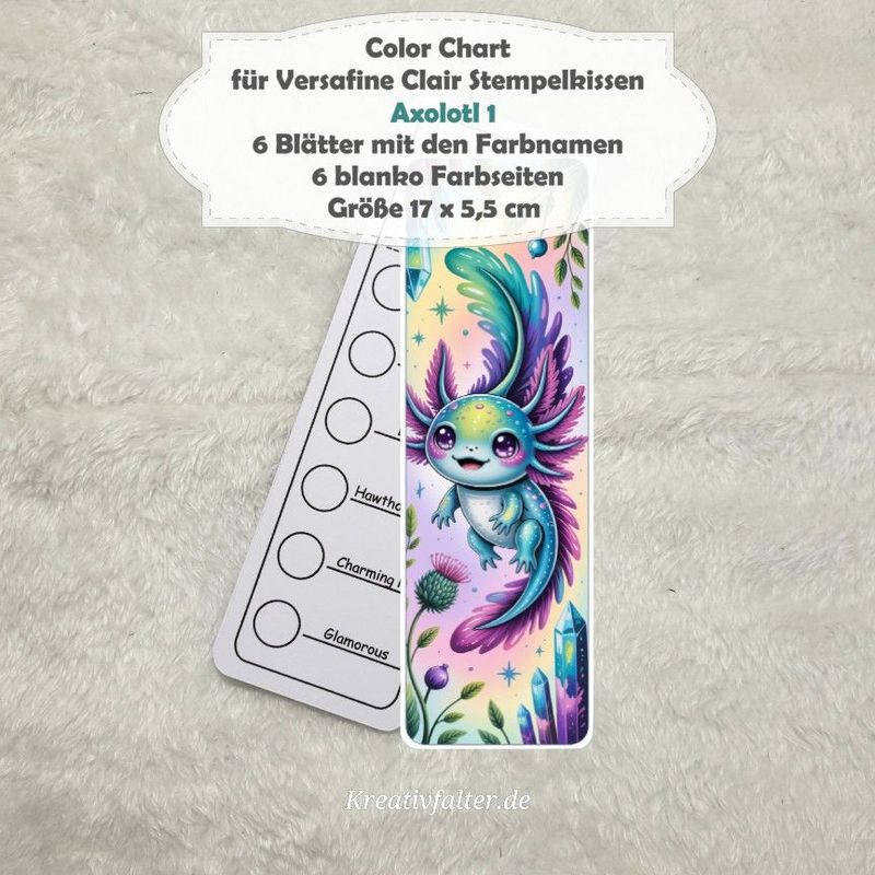 Axolotl 1 - Color Chart für Versafine Clair Stempelkissen - mit 72 Farbfelder Axolotl 1 - Color Chart für Versafine Clair Stempelkissen - mit 72 Farbfelder