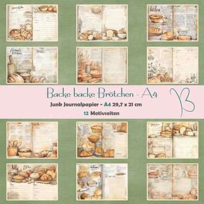 Backe backe Brötchen - Junk Journal Seiten - A4 - 12 Seiten