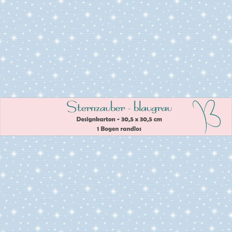 Sternzauber - blaugrau - Designkarton - 30,5 x 30,5 cm - randlos - 1 Bogen Sternzauber - blaugrau - Designkarton - 30,5 x 30,5 cm - randlos - 1 Bogen