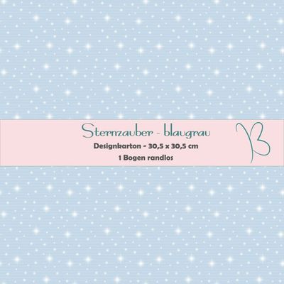 Sternzauber - blaugrau - Designkarton - 30,5 x 30,5 cm - randlos - 1 Bogen