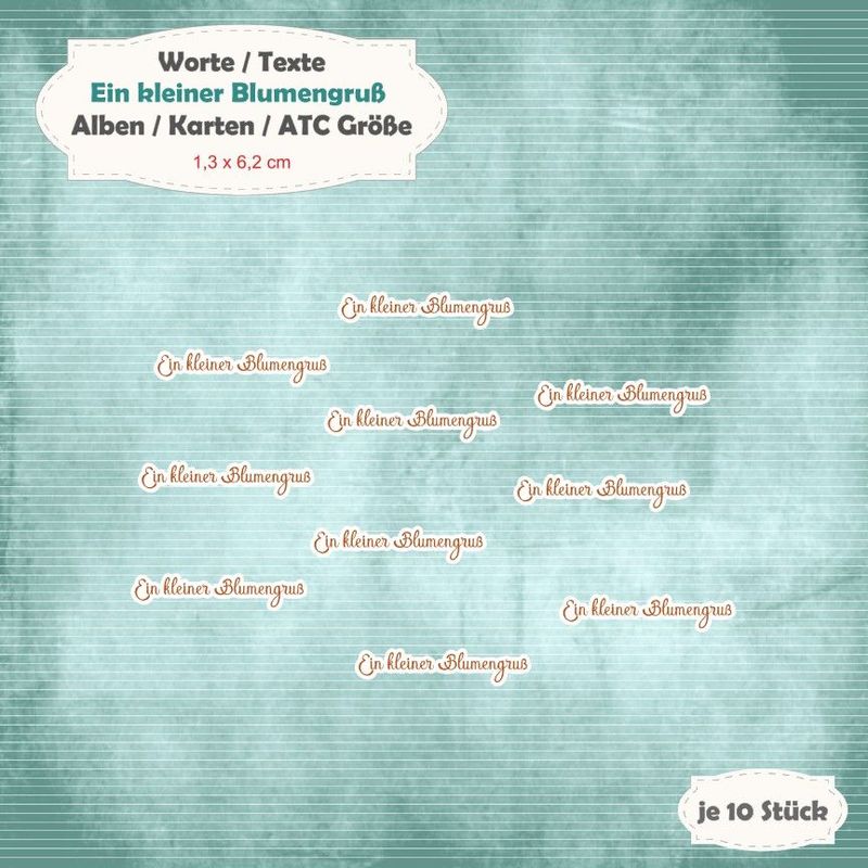 Textschilder: Ein kleiner Blumengruß - Alben / Karten / ATC Größe - 10 Stanzteile - Die Cut Textschilder: Ein kleiner Blumengruß - Alben / Karten / ATC Größe - 10 Stanzteile - Die Cut