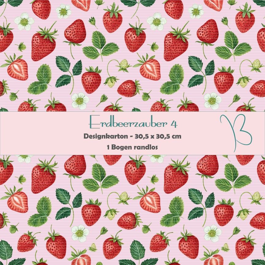 Erdbeerzauber 4 - Designkarton - 30,5 x 30,5 cm - randlos - 1 Bogen Erdbeerzauber 4 - Designkarton - 30,5 x 30,5 cm - randlos - 1 Bogen