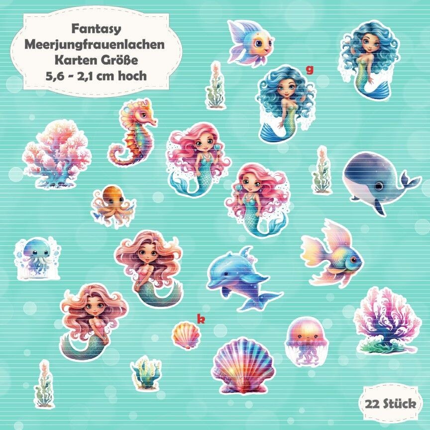 Meerjungfrauenlachen - 300g - Kartengröße - 22 Stanzteile - Die Cuts*