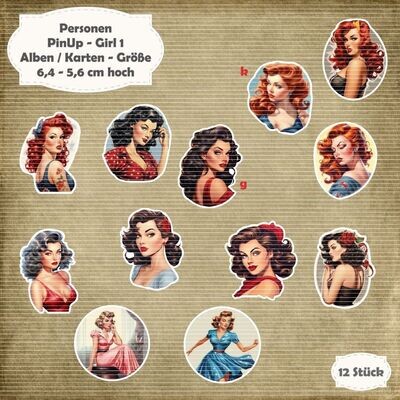 Pin Up Girl 1 -  300g - Alben / Karten Größe - 12 Stanzteile - Die Cut*