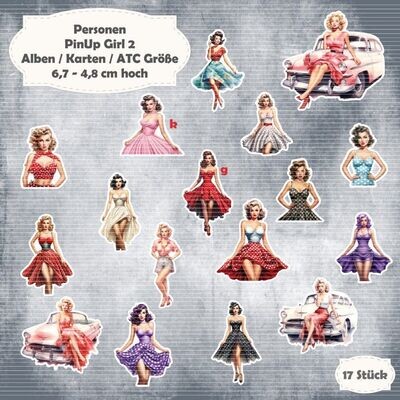 Pin Up Girl 2 -  300g - Alben / Karten / ATC Größe - 17 Stanzteile - Die Cut*