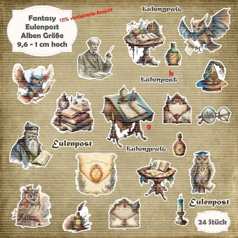 Eulenpost - 210g - Alben Größe - 24 Stanzteile - Die Cuts