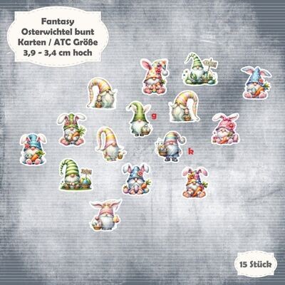 Osterwichtel bunt - 300g - Karte / ATC Größe - 15 Stanzteile - Die Cuts*