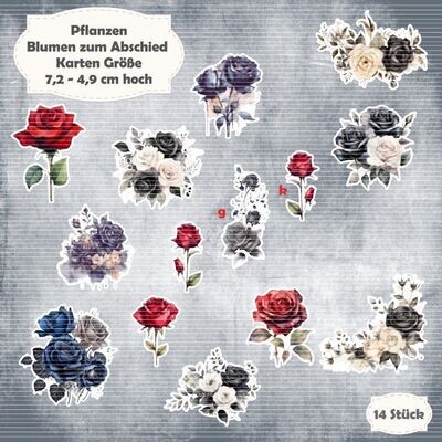 Blumen zum Abschied - 300g - Karten Größe - 14 Stanzteile - Die Cut*