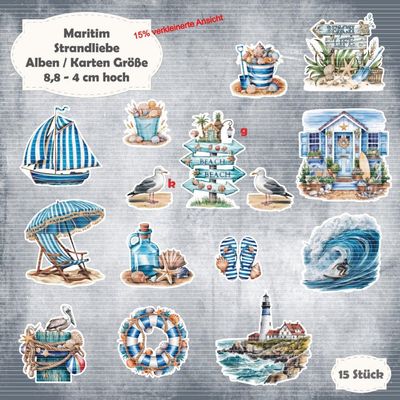 Strandliebe - 210g - Alben / Karten Größe - 15 Stanzteile - Die Cut*