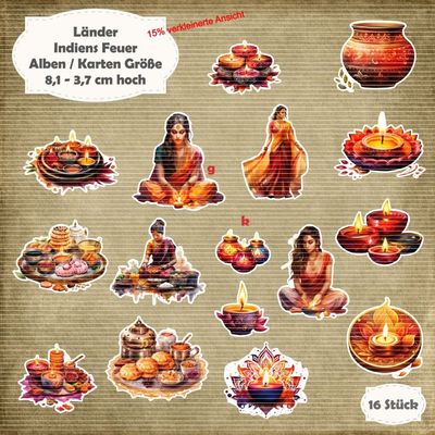 Indiens Feuer - 210g - Alben / Karten Größe - 16 Stanzteile - Die Cut