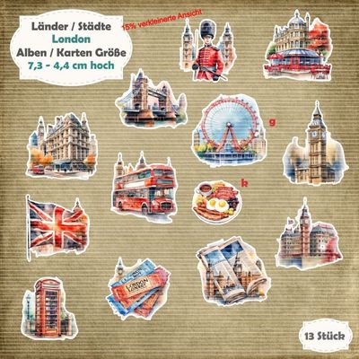London - 210g - Album / Karte Größe - 13 Teile - Die Cuts