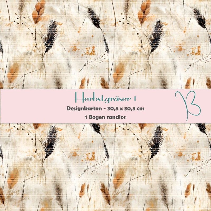 Herbstgräser 1 - Designkarton - 30,5 x 30,5 cm - randlos - 1 Bogen