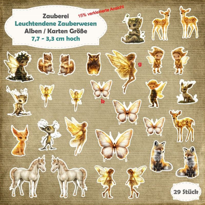 Verwunschener Wald - Leuchtende Zauberwesen - 210g - Album / Karte Größe - 29 Teile - Die Cuts Verwunschener Wald - Leuchtende Zauberwesen - 210g - Album / Karte Größe - 29 Teile - Die Cuts