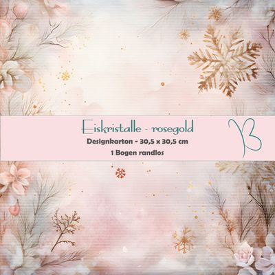 Eiskristalle - rosegold - Designkarton - 30,5 x 30,5 cm - randlos - 1 Bogen* Eiskristalle - rosegold - Designkarton - 30,5 x 30,5 cm - randlos - 1 Bogen*
