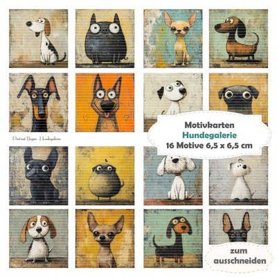 Hundegalerie - Motivkarten - 12 Inch - mit 16 Motiven