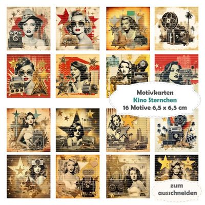 Kino Sternchen - Motivkarten  - 12 Inch - mit 16 Motiven
