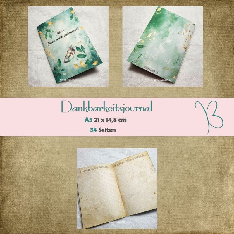 Dankbarkeitsjournal - 34 Seiten - A5 Dankbarkeitsjournal - 34 Seiten - A5