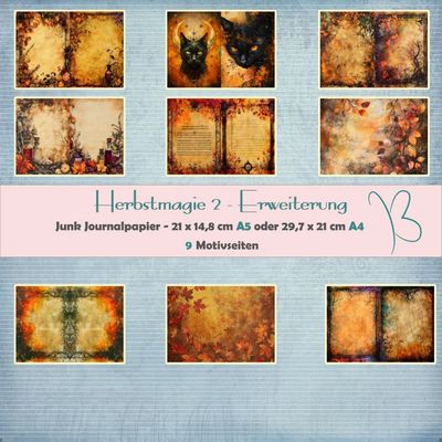 Herbstmagie 2 - Erweiterung - A4 oder A5 - Junk Journal Seiten - 9 Seiten Herbstmagie 2 - Erweiterung - A4 oder A5 - Junk Journal Seiten - 9 Seiten