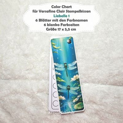 Libelle 1 - Color Chart für Versafine Clair Stempelkissen - mit 72 Farbfelder