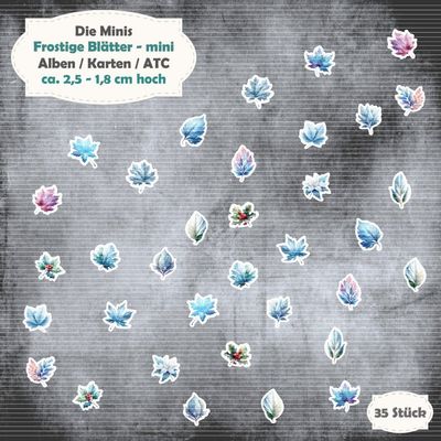 Frostige Blätter - Die Minis - 300g - 35 Stanzteile - Die Cut*