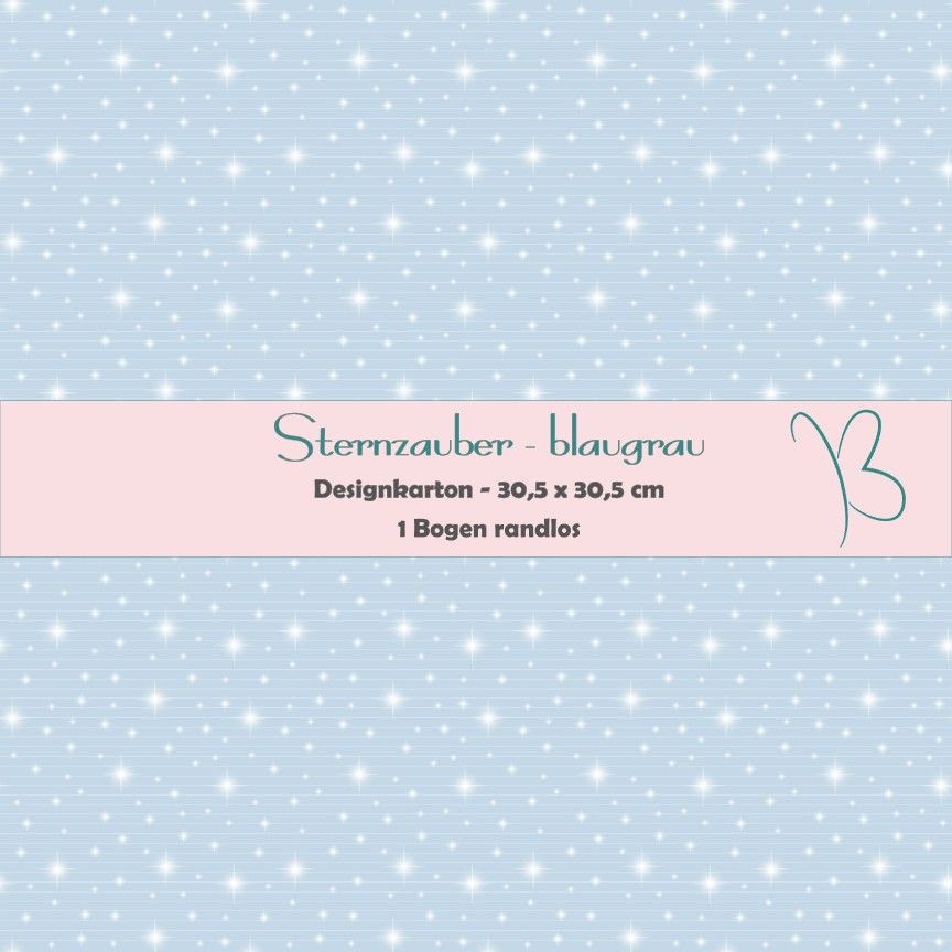 Sternzauber - blaugrau - Designkarton - 30,5 x 30,5 cm - randlos - 1 Bogen