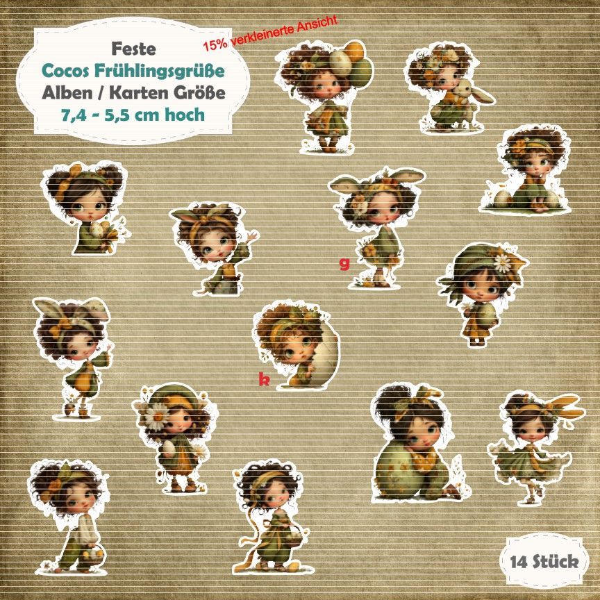Cocos Frühlingsgrüße - Alben / Kartengröße - 14 Stanzteile - Die Cuts