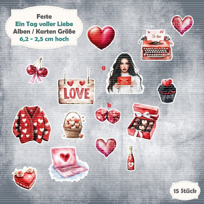 Ein Tag voller Liebe - Alben / Kartengröße - 15 Stanzteile - Die Cuts
