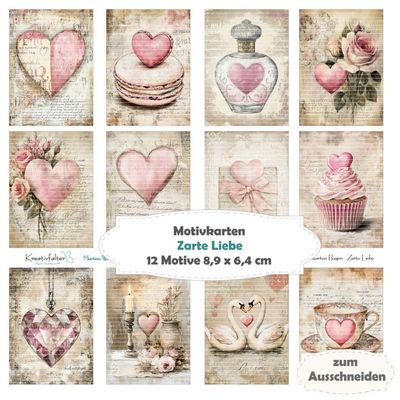 Zarte Liebe - Motivkarten - 12 Inch - mit 12 Motiven