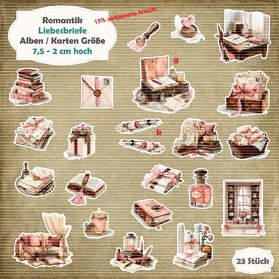 Liebesbriefe - Alben / Kartengröße - 23 Stanzteile - Die Cuts