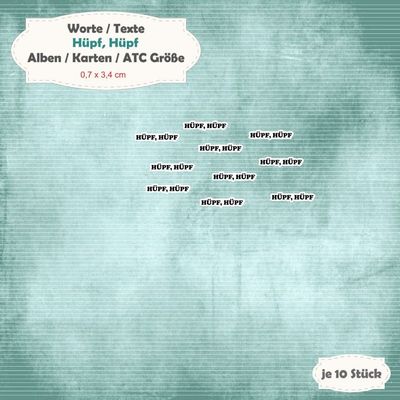 Hüpf, Hüpf - Textschilder - Alben / Karten / ATC Größe - 10 Stanzteile - Die Cut