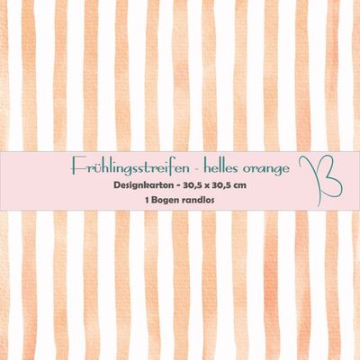 Frühlingsstreifen - helles orange - Designkarton - 30,5 x 30,5 cm - randlos - 1 Bogen Frühlingsstreifen - helles orange - Designkarton - 30,5 x 30,5 cm - randlos - 1 Bogen