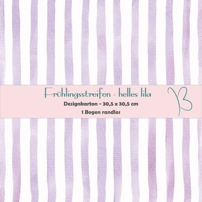 Frühlingsstreifen - helles lila - Designkarton - 30,5 x 30,5 cm - randlos - 1 Bogen