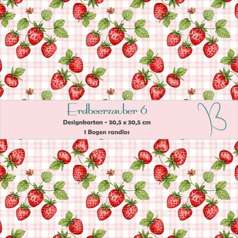 Erdbeerzauber 6 - Designkarton - 30,5 x 30,5 cm - randlos - 1 Bogen Erdbeerzauber 6 - Designkarton - 30,5 x 30,5 cm - randlos - 1 Bogen
