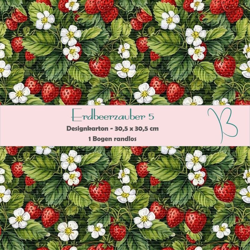 Erdbeerzauber 5 - Designkarton - 30,5 x 30,5 cm - randlos - 1 Bogen Erdbeerzauber 5 - Designkarton - 30,5 x 30,5 cm - randlos - 1 Bogen