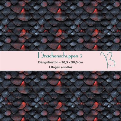 Drachenschuppen 2 - Designkarton - 30,5 x 30,5 cm - randlos - 1 Bogen