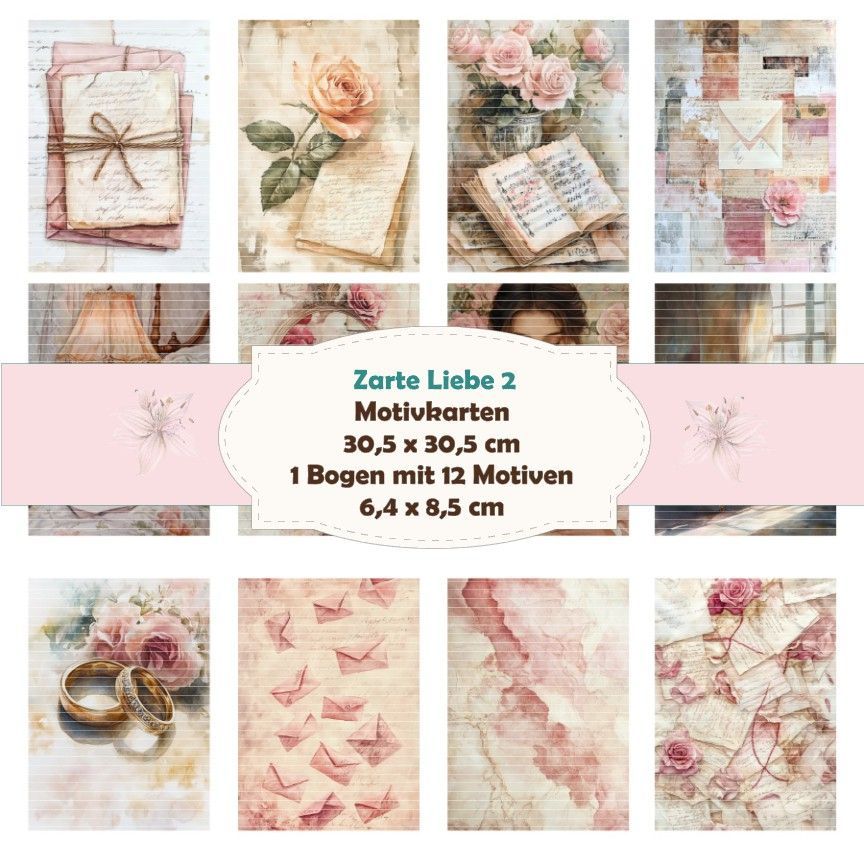 Zarte Liebe 2 - Motivkarten - 12 Inch - mit 12 Motiven Zarte Liebe 2 - Motivkarten - 12 Inch - mit 12 Motiven
