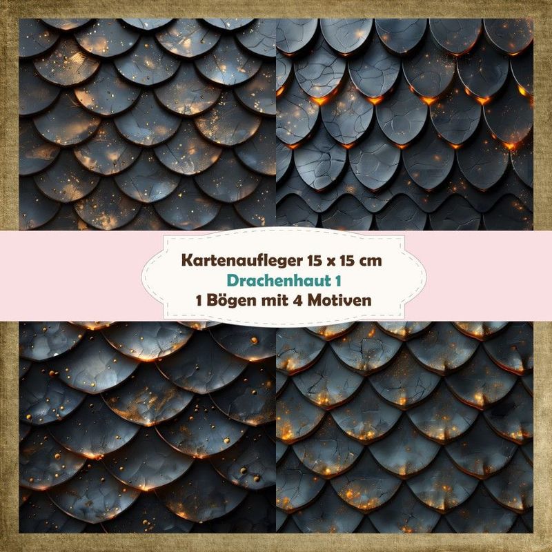 Drachenhaut 1 - Motivkarten - 12 Inch mit 4 Motiven